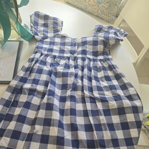 Blue and White Checkered Kids Dress